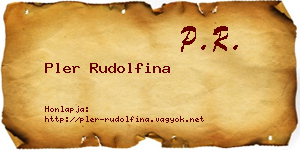 Pler Rudolfina névjegykártya